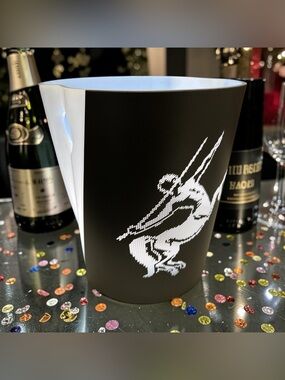 Remy Martin LED Lighted Ice Bucket Plastic Black White Logo Matte Finish Small